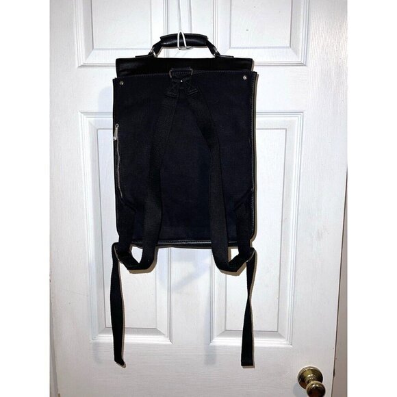 STATE Black Leather Canvas Backpack Bookbag main image 7